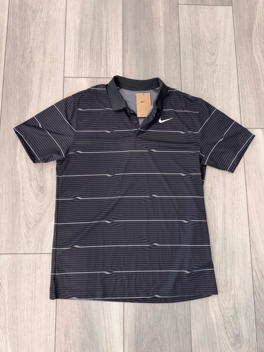 Nike Black Striped Performance Polo
